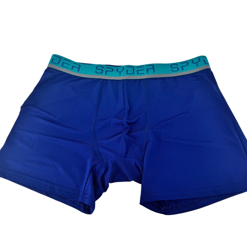 Spyder Men Boxer Briefs Blue Large Performance Stretch Athletic Underwear